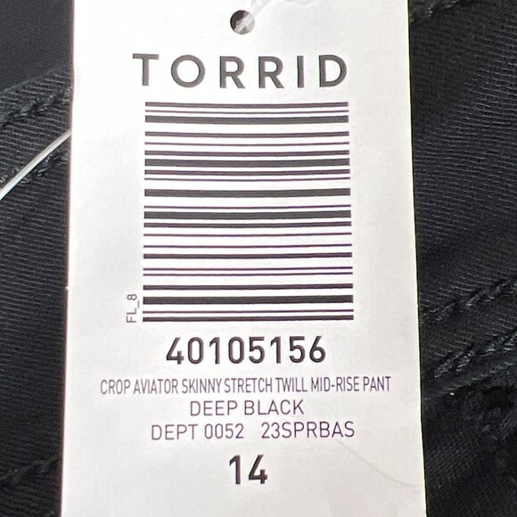 TORRID Crop Aviator Skinny Mid-Rise Pants Black Sz 14 NWT - Picture 5 of 7